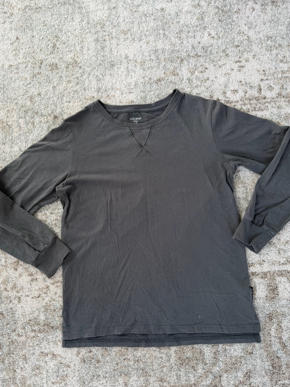 Little Bipsy Charcoal Grey Long-Sleeve Crew Tee